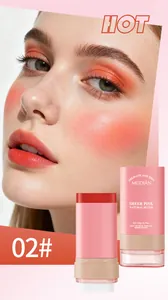 Gedetailleerde weergave van MEIDIAN blush stick 02 met natuurlijk roze make-upeffect