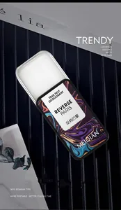 Close-up of Meidian Reverse Paris solid perfume in a portable metal sliding tin