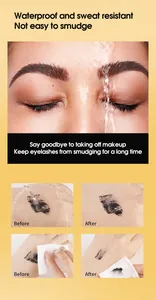 Detailed demonstration of waterproof and sweat resistant effect of black volumizing mascara