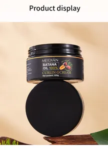 Vue détaillée de la crème bouclante Meidian 100% huile de Batana pot de 100g