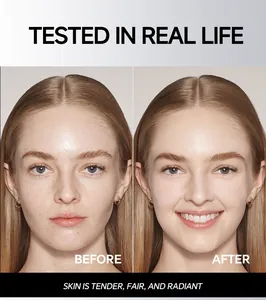 Comparativa antes y después de crema facial iluminadora para resultados de piel radiante
