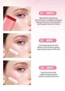 Stapsgewijze handleiding voor het aanbrengen van matte waterdichte blush stick voor natuur