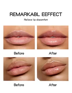 Close-up detail showing the remarkable moisturizing before and after results of lip mask care