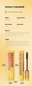 Comprehensive product parameter and dimension chart for MEIDIAN waterproof black volumizing mascara