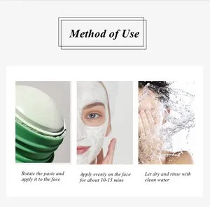 Instrucciones paso a paso para aplicar y enjuagar la barra de mascarilla de arcilla verde