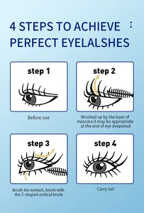 4-Schritte-Anleitung zum Auftragen von Mascara für perfekte und geschwungene Wimpern.