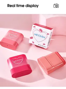 Detailansicht von MEIDIAN wasserfestem Mehrzweck-Rouge- und Lippenbalsam in Rosa Verpackung