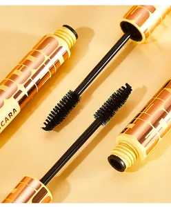 Macro detail of lengthening black mascara wand and bristles from MEIDIAN