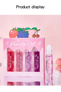 Detail van de MEIDIAN Fruit Lip Oil set met hydraterende en verzorgende lipverzorging.