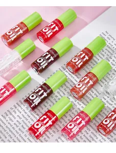Detailed view of MEIDIAN 6-color lip gloss set with vibrant shades and mirror finish