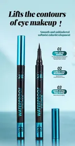 Close-up of Tao Beauty waterproof black eyeliner featuring a fine felt tip and 24H logo