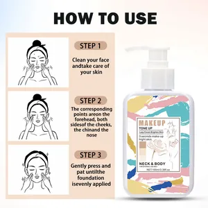 Detailed three-step application guide for 100ml brightening body tone-up cream