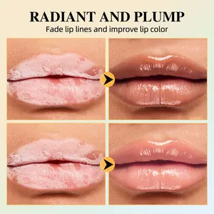 Before and after comparison of moisturizing lip mask for fading lines and radiant plump lips