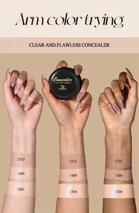 Échantillons de couleurs du correcteur Tao Beauty sur trois tons de peau différents
