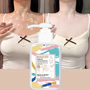 Detail view of body tone-up cream showing instant skin brightening before and after effect
