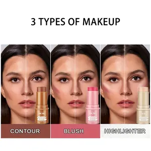 Versatile multi-purpose makeup sticks set for contour, blush and highlighter effects.