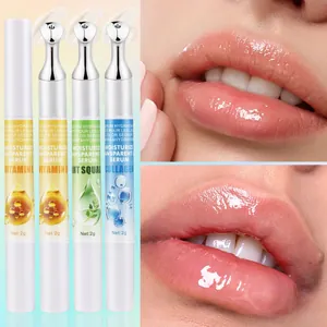 Set van vier lipserumpennen met vitamine en collageen voor glanzende, gehydrateerde lippen