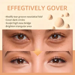 Before and after comparison of eye cream for dark circles and tear groove brightening