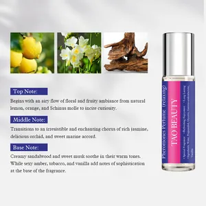 Parfum à bille aux phéromones Tao Beauty avec des notes florales et boisées durables