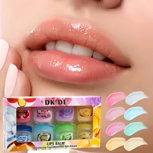 DK'DE 8-delige hydraterende lippenbalsemset met kleurrijke texturen en glanzend effect