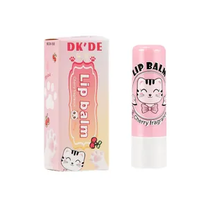 DK'DE feuchtigkeitsspendender Lippenbalsam mit Kirschduft und Katzen-Design