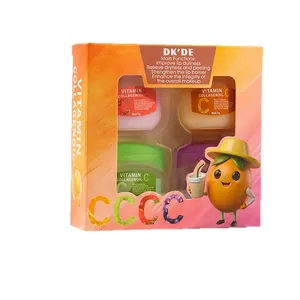 DK'DE Lip Mask 4-Pack Set for deep moisturizing and exfoliating lip care treatments