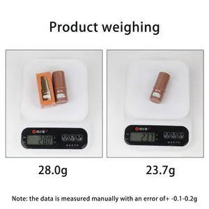 Detailed weight measurement showing product and packaging at 28.0g and 23.7g.