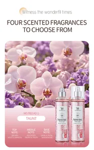Détail du spray parfumé Tao Beauty montrant les notes de tête de cœur et de fond