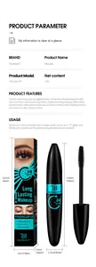 Detailed specifications of TAO BEAUTY waterproof mascara with dimensions and usage guide.