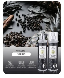 Vue détaillée du spray parfumé Tao Beauty avec des notes de poivre noir et d'ambre.