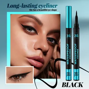 Professional waterproof black liquid eyeliner for 24-hour long-lasting eye makeup