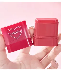 Nahaufnahme des MEIDIAN Mehrzweck-Creme-Rouge und Lippenbalsam-Sticks in sattem Rot