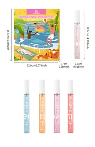 Vista dettagliata del set di 5 spray profumati Tao Beauty con misure del prodotto