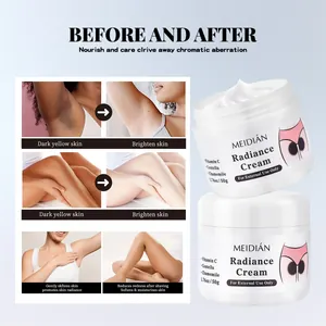 MEIDIÁN Radiance Cream for body brightening showing before and after results on skin