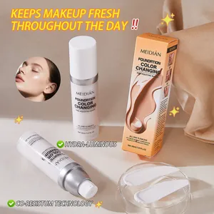 Meidian Color Changing Foundation Long Lasting Moisturizing Natural Concealer Flawless Finish Face Makeup For All Skin Types