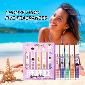 MEIDIAN Colección de Regalo de Spray de Fragancia Portátil Cinco Diferentes Aromas Frutales Florales Perfume de Larga Duración para Mujeres Uso Diario