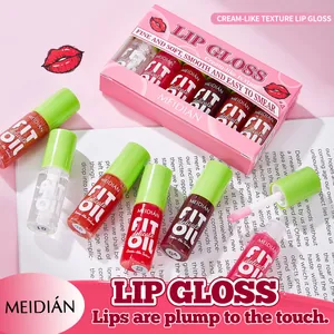 MEIDIAN Mirror Glossy Lip Glaze Set 6 Colors Long Lasting Non-Sticky Moisturizing Creamy Texture Lip Gloss Set For Women