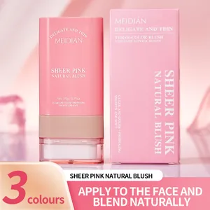 MEIDIAN Luchtkussen Blush Stick Mat Natuurlijke Finish Waterdicht Zweetbestendig Langhoudende Crème Dubbele Kop Sponsborstel Stick
