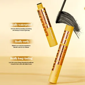 Waterproof black mascara by MEIDIAN for long-lasting curling and volumizing effect