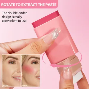Tweezijdige matte blush stick met sponsapplicator voor natuurlijke make-up