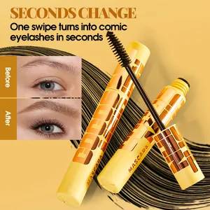 Professional black waterproof mascara for voluminous and long-lasting comic eyelashes