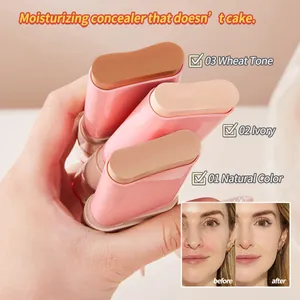 Hydrating dual-ended concealer stick for flawless waterproof non-caking skin coverage