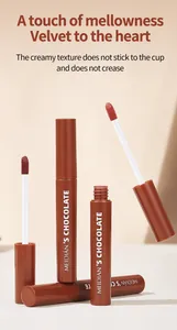 Velvet matte chocolate lip glaze with creamy texture and long-lasting non-stick formula