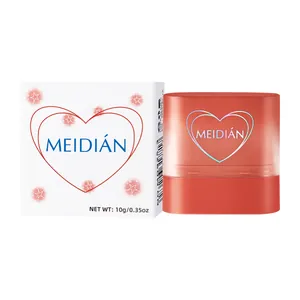 MEIDIAN Mehrzweck-Cremesrouge und Lippenstift in Korallenorange mit Verpackungsschachtel