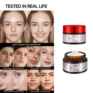 Crema blanqueadora Meidian 377 que muestra resultados clínicos antes y después de usar
