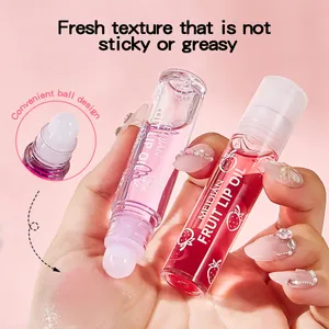 Hydraterende MEIDIAN fruit lipolie set met handige rollerbal applicator voor lippen