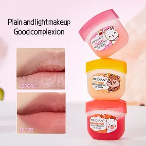 Set de mascarilla labial de frutas hidratante con lindas etiquetas de animales y efecto