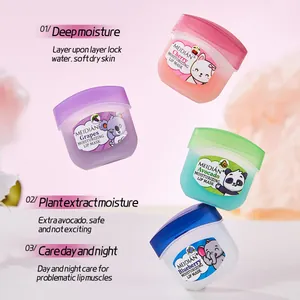 Set de 4 mascarillas hidratantes de frutas para labios con lindos diseños de animales