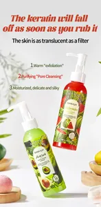 Close-up of Bosuya fruit-scented exfoliating cream with pump dispenser