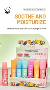 Professional 24-pack moisturizing lip balm display set by Bosuya for lip repair and softness